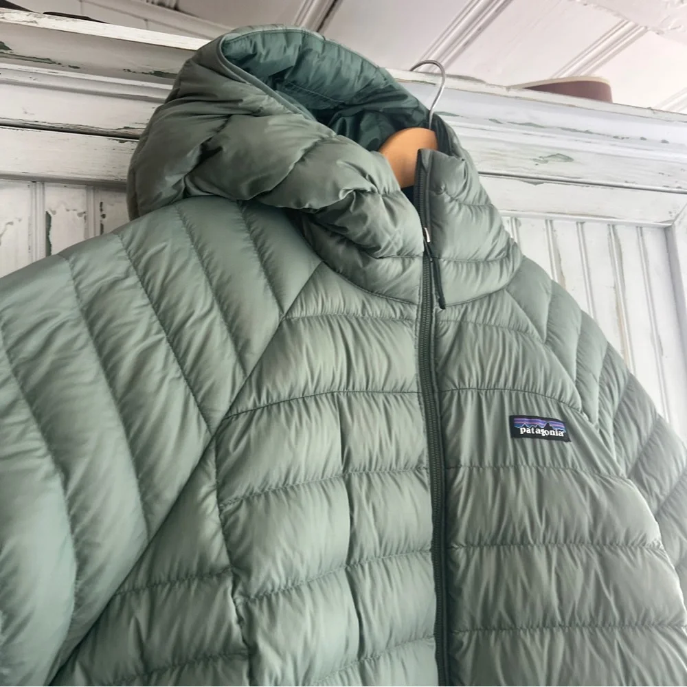 EUC Patagonia Down Sweater Puffer Jacket women’s sage green blue XXL good 4 XL - Picture 5 of 11
